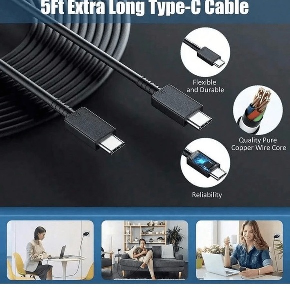 ⚡ 45W Fast Charger Type-C with USB-C Cable-Compatible with iPhone 15/16 Samsung - Picture 3 of 13